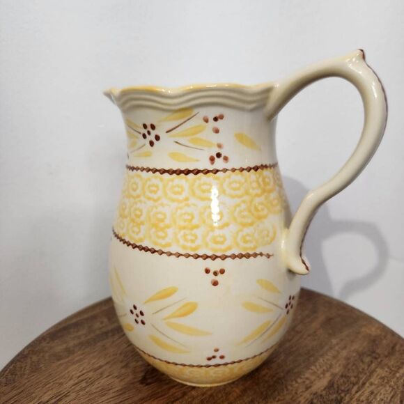 Temp-Tations Old World Yellow Pitcher Gold Pitcher Country Pitcher Farmhouse - Picture 3 of 8